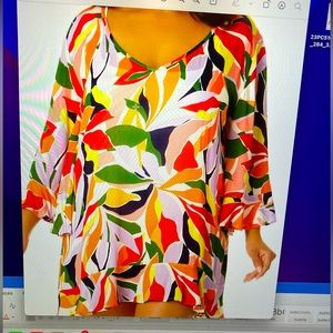 Plus Size Flounce V Neck Swimsuit Cover Up by Anne Cole.